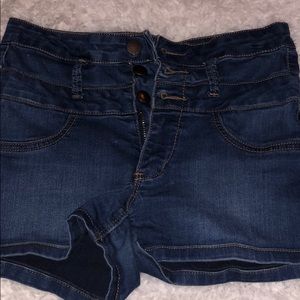 High waisted jean shorts